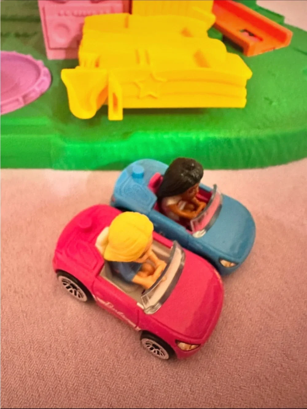 Barbie Hot Wheels RacerVerse Parking Garage Playset w 2 Cars & Figures
